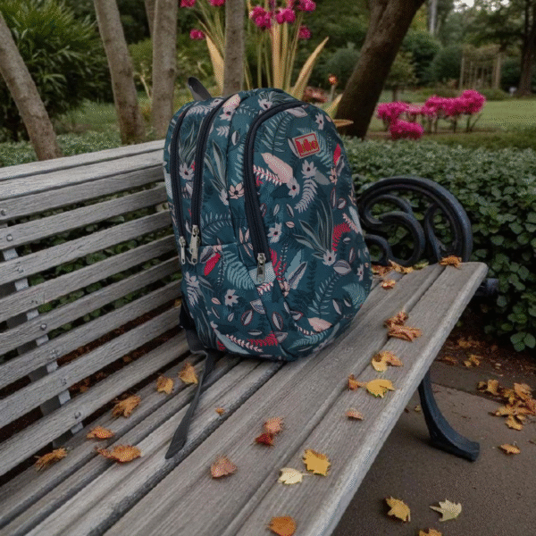 Medium 25 L Backpack Floral Printed Lightweight Backpack for Girls & Women college Trendy Casual Bag (Green)