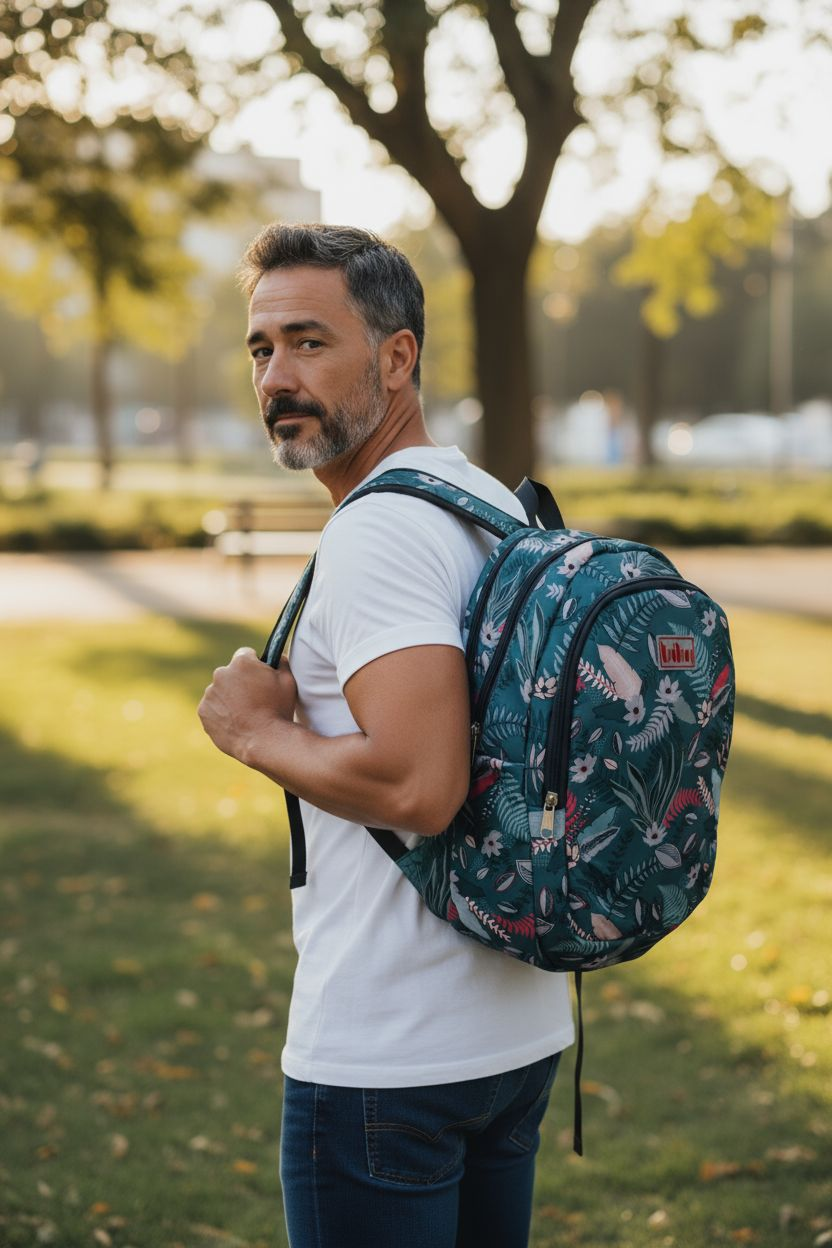 Medium 25 L Backpack Floral Printed Lightweight Backpack for Girls & Women college Trendy Casual Bag (Green) - Image 4