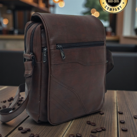 brown men sling bag extra large leather stylish cross body for office travelling