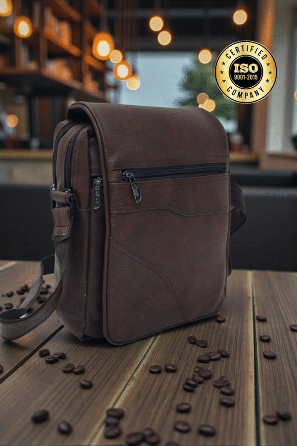 brown men sling bag extra large leather stylish cross body for office travelling