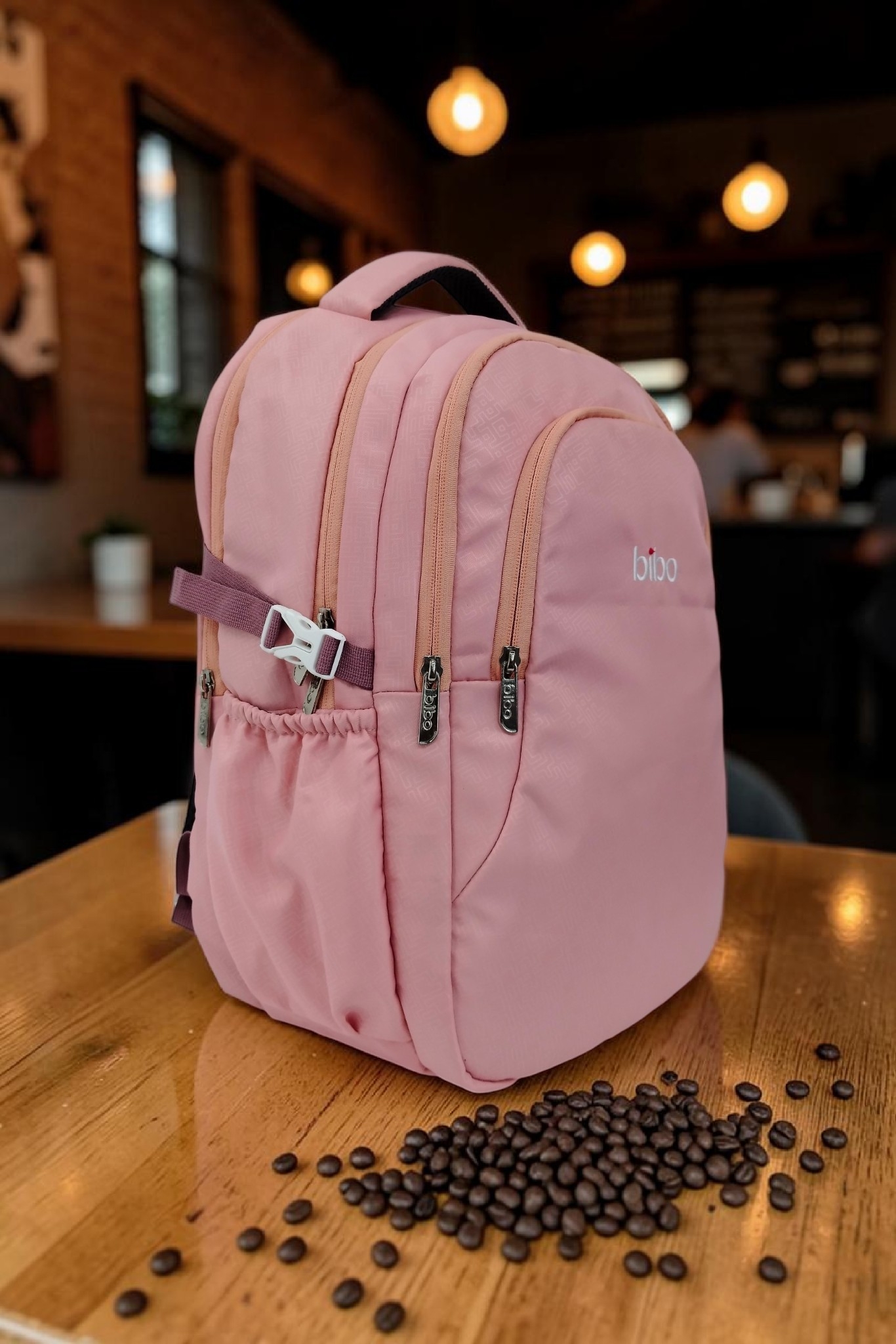 stylish self print peach school/college bag - Image 2