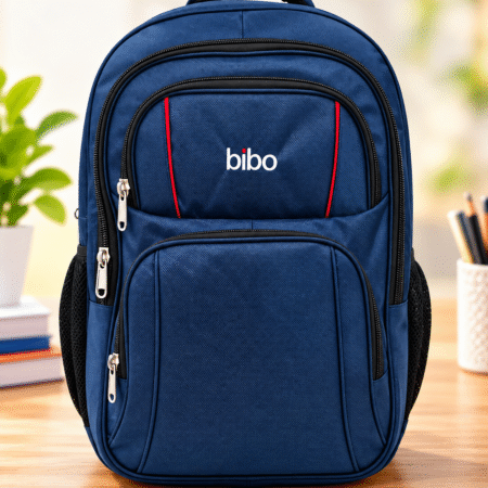 Bibo  Large Capacity Backpack for Men & Women  School, College, Office & Travel Bag | Padded  Navy Blue