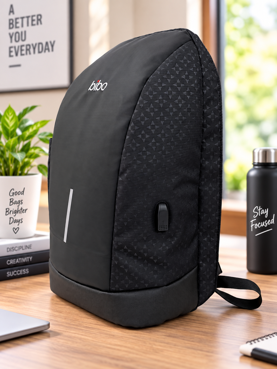Medium 24 L Laptop Backpack Medium Slope Anti-Theft bag (Black)