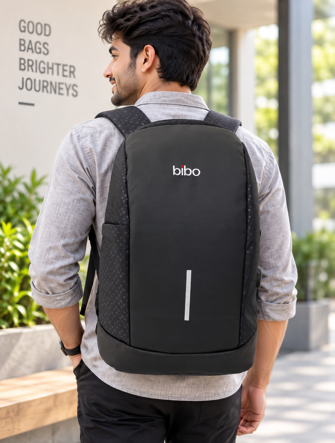 Medium 24 L Laptop Backpack Medium Slope Anti-Theft bag (Black) - Image 4